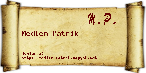 Medlen Patrik névjegykártya